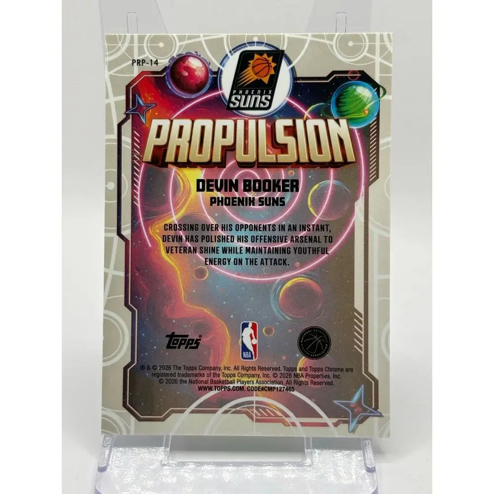 2025-26 Topps Cosmic Chrome Devin Booker Propulsion Green Space Dust 31/75 SP